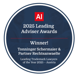 Tonninger Schermaier & Partner Rechtsanwälte — Leading Trademark Lawyers of the Year 2025, AI Awards Winners Badge